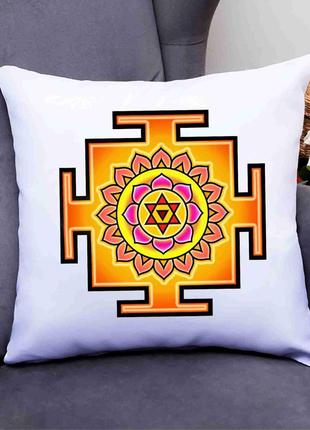 Декоративная подушка с принтом "янтра. yantra. baglamukhi yantra. шри багаламукхи янтра" push it