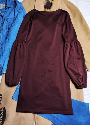 New look платье туника бордо бордовое винное марсала бургунди новое с длинным рукавом4 фото