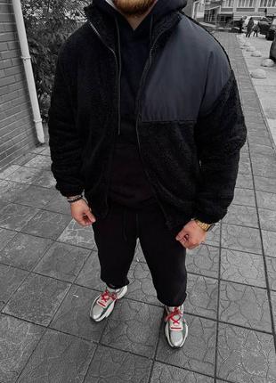 Чорний весняний бомбер чоловічий / утеплені куртки бомбери на весну