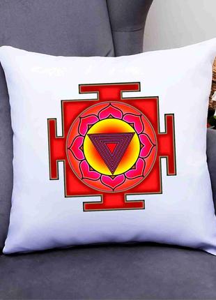Декоративна подушка з принтом "янтра. yantra. tripurabhairava янтра. трипура-сундарі янтра" push it