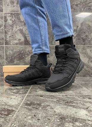 Кросівки на зиму bonote чорні / чорні теплі чоловічі кросівки