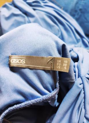 Asos асос платье голубое миди с открытыми плечами классическое нарядное праздничное8 фото