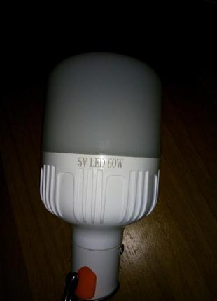 Лампа з аккумулятором портативна автономна ліхтар led лампочка світлодіод7 фото