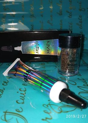 Гліттер і праймер nyx face and body nyx