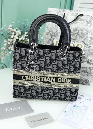 Модная молодежная маленькая сумка с ручками черная с серым текстильная брендовая сумочка на плечо