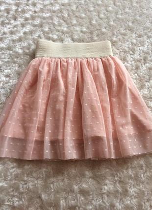 Юбка пудра нюдовая на резинке