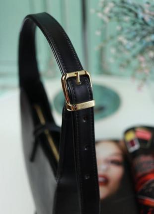 Модная черная женская сумочка багет на плечо вечерняя маленькая брендовая сумка клатч кросс-боди4 фото