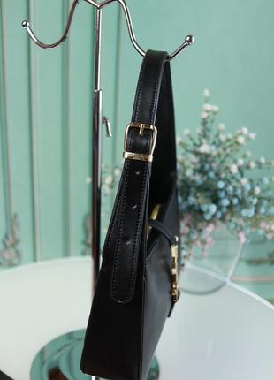 Модная черная женская сумочка багет на плечо вечерняя маленькая брендовая сумка клатч кросс-боди6 фото