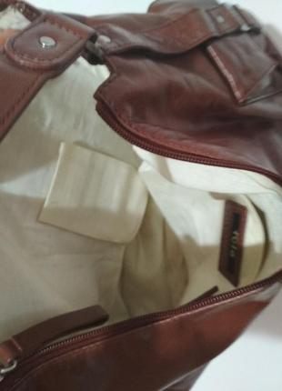 100% кожа фирменная вместительная сумка хобо кожаная качество!6 фото