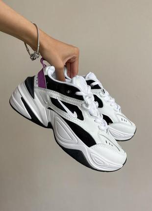 Nike m2k tekno white purple premium топові жіночі кросівки найк демісезон весна літо осінь чорно білі трендові круті кроси бренд