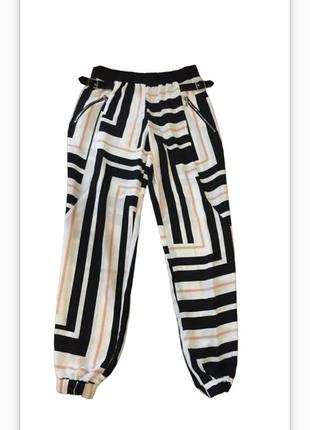 Штани, штани з геометричним принтом, смужка, вільні та легкі