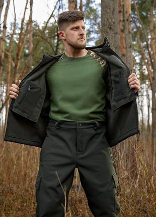 Якісна чоловіча куртка softshell хакі від виробника2 фото