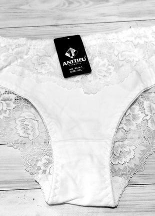 Женские трусики xl,2xl,3xl anttifu х/б кружево (8444-1)