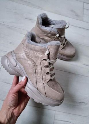 Стильные женские кроссовки rose комбинация натуральной кожи, замши и лака деми / зима💛💙💪