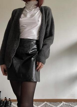 Спідниця міні з екошкіри shein m