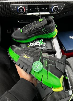 🔥мужские кроссовки reebok zig kinetica fit black green1 фото