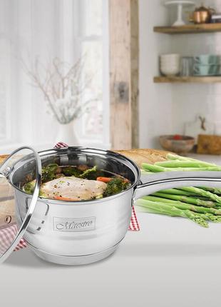 Ківш із нержавіючої сталі maestro mr 3513-16s 2.1л ø16см basic