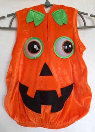 Хеллоуин halloween детский маскарадный яркий велюровый костюм тыквы на хеллоуин на мальчика 3-4 лет,5 фото