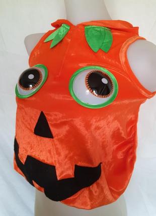 Хеллоуин halloween детский маскарадный яркий велюровый костюм тыквы на хеллоуин на мальчика 3-4 лет,6 фото