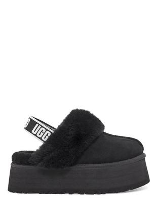 Женские тапочки на платформе ugg funkette black1 фото