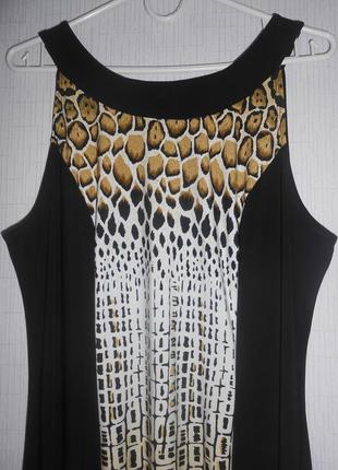 Красиве літнє плаття в підлогу без рукавів ab studio, чорне з леопардової вставкою2 фото