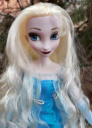 Лялька ельза холодне серце 40см шарнірна кукла поет світиться6 фото