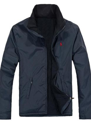 Куртка polo ralph lauren с капюшоном новая jp036 утеплённая подклад флис чёрного цвета