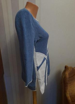 Асіметричний блакитний  джемпер светр бавовна  ассиметричный хлопковый джемпер свитер2 фото