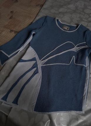 Асіметричний блакитний  джемпер светр бавовна  ассиметричный хлопковый джемпер свитер10 фото