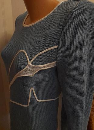 Асіметричний блакитний  джемпер светр бавовна  ассиметричный хлопковый джемпер свитер5 фото