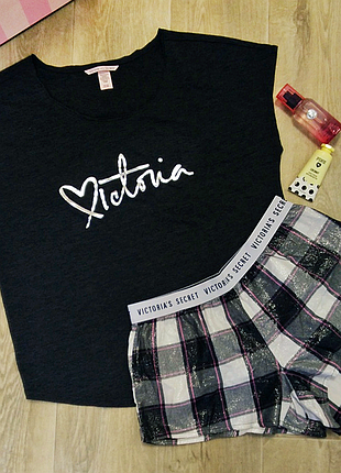 Пижама для сна футболка + шорты victoria´s secret оригинал сша