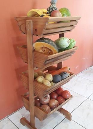 Стійка для овочів та фруктів з ящиками