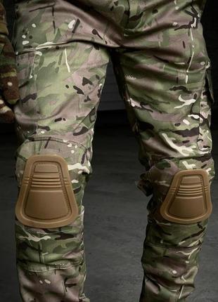 Чоловічі зимові тактичні штани камуфляжні з наколінниками на флісі  ⁇  армійські штани теплі мультикам3 фото