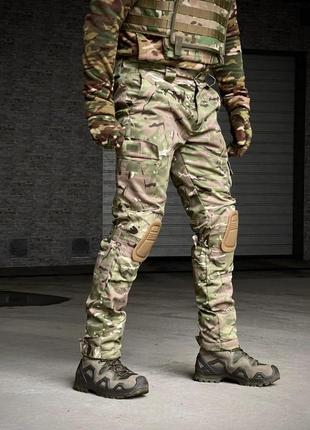 Чоловічі зимові тактичні штани камуфляжні з наколінниками на флісі  ⁇  армійські штани теплі мультикам2 фото