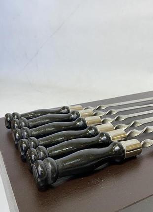 Шампура з дерев'яною ручкою 630*3,0 мм люкс чорний