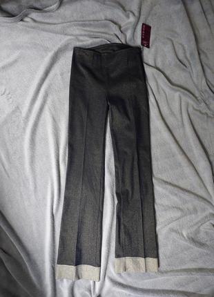Широкие высокие джинсы брюки лосины с блестящей нитью