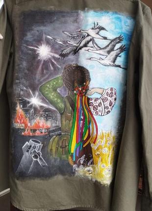 Куртка-рубашка с ручной росписью.2 фото