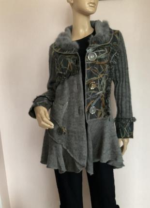 Оригінальний комбінований кардиган/ m- l / brend green стан нового