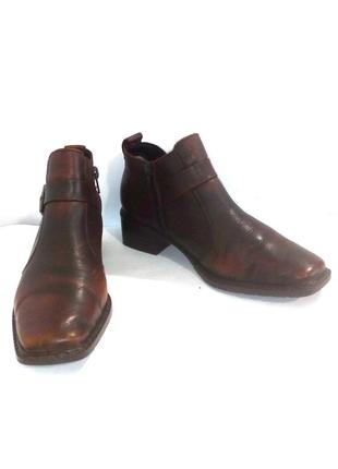 🥾 стильні шкіряні зимові черевики від бренда rieker, р.37 код b37242 фото