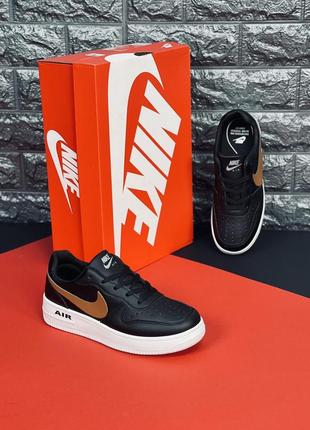 Кросівки жіночі nike air force 1 2023, стильні чорні на білій підошві7 фото