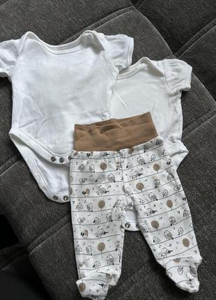 Комплект бодиков и ползунки штанишки