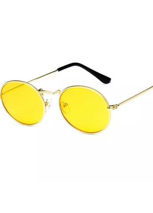 Женские овальные мужские овальные очки с желтыми линзами желтые2 фото