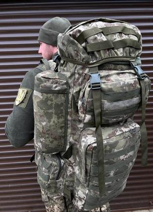Тактичний великий армійський рюкзак 110 літрів зелений камуфляж2 фото