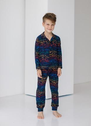 Комплект на хлопчика зі штанами і сорочкою - динозаври