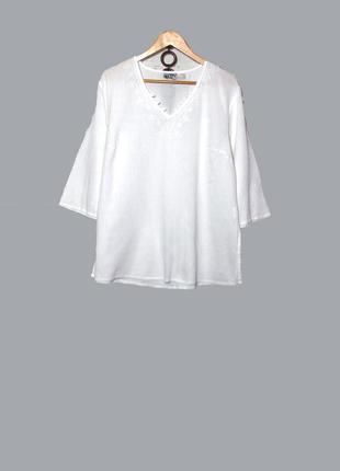 Білосніжна блузка/туніка жатка,в стилі бохо великого розміру