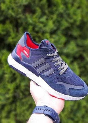 Ad1das nite jogger синие с красным