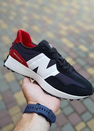 N1w balance 327 чёрные с белым и красным