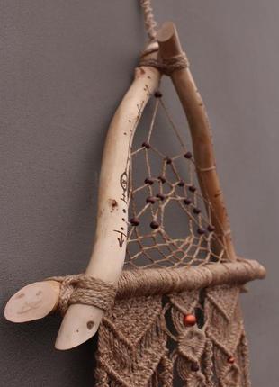 Ловец снов макраме гобелен настенное панно интерьерная картина подарок домашний декор этно рустик бохо2 фото