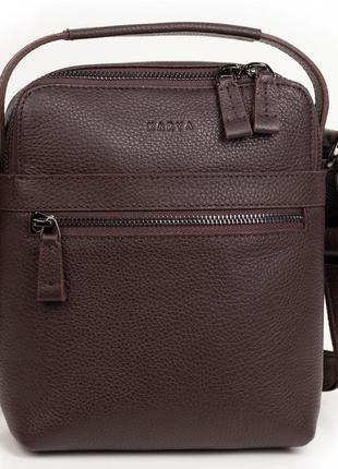 Мужская сумка барсетка karya 0823-39 кожаная коричневая1 фото