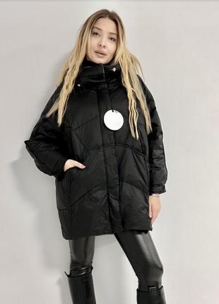 Куртка пуховик итальянский пуховик женский черная куртка пуховая1 фото